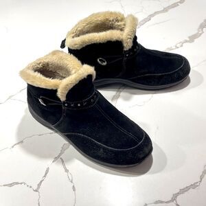 Easy Spirit | Women’s Leather Faux Fur Winter Ankle Boots Booties